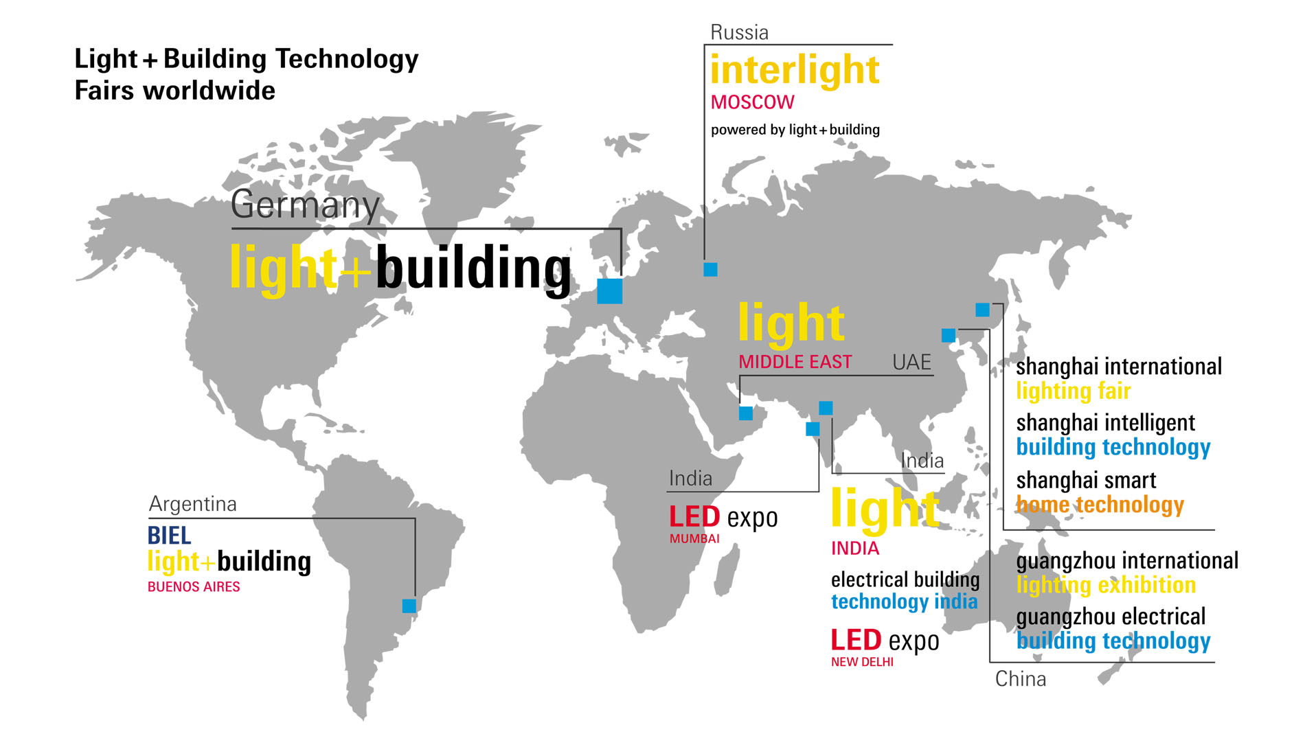 Light + Building Technology Fairs worldwide